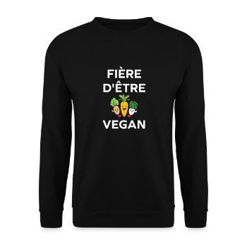 Légumes Humour je suis vegan - Sweat-shirt Unisexe - noir - Devant - Alina (178cm) & Michal (187cm)