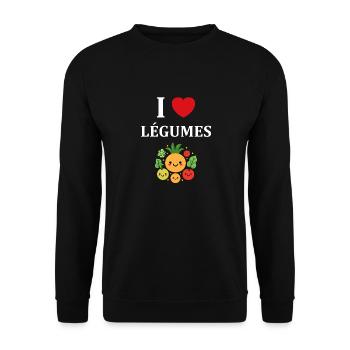 Légumes Humour je suis vegan - Sweat-shirt Unisexe - noir - Devant - Alina (178cm) & Michal (187cm)