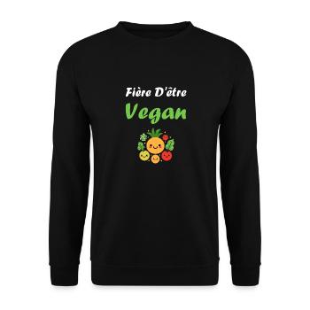 Légumes Humour je suis vegan - Sweat-shirt Unisexe - noir - Devant - Alina (178cm) & Michal (187cm)