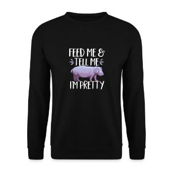 Hippopotame Hippopotame - Sweat-shirt Unisexe - noir - Devant - Alina (178cm) & Michal (187cm)