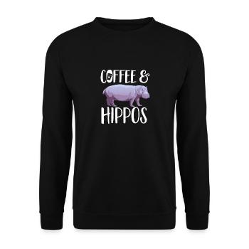 Hippopotame Hippopotame - Sweat-shirt Unisexe - noir - Devant - Alina (178cm) & Michal (187cm)