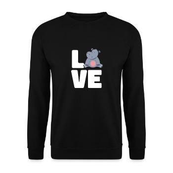 Hippopotame Hippopotame - Sweat-shirt Unisexe - noir - Devant - Alina (178cm) & Michal (187cm)
