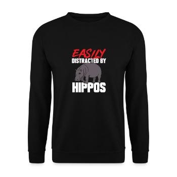 Hippopotame Hippopotame - Sweat-shirt Unisexe - noir - Devant - Alina (178cm) & Michal (187cm)