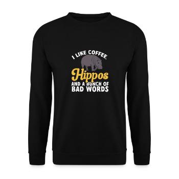 Hippopotame Hippopotame - Sweat-shirt Unisexe - noir - Devant - Alina (178cm) & Michal (187cm)