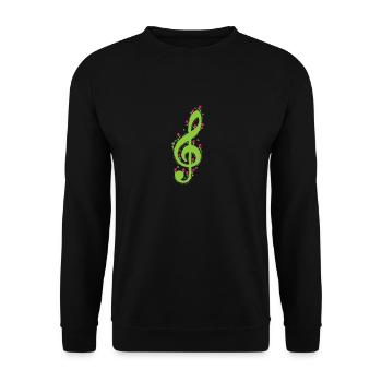 Clef avec musique de fleurs - Sweat-shirt Unisexe - noir - Devant - Alina (178cm) & Michal (187cm)