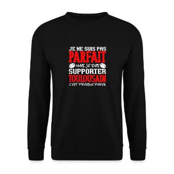 Rugby Toulouse Supporter Toulousain Rugbyman - Sweat-shirt Unisexe - noir - Devant - Alina (178cm) & Michal (187cm)