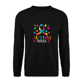 Autismus-ninja-asperger-syndrom-spektrum - Unisex Pullover - Schwarz - Vorne - Alina (178cm) & Michal (187cm)
