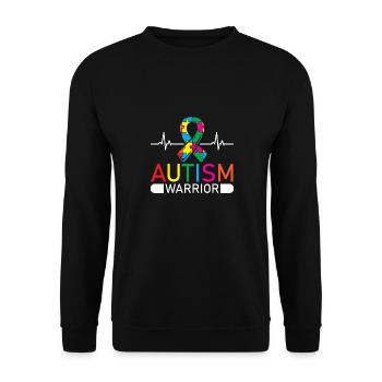 Autiste Guerrier Autiste - Sweat-shirt Unisexe - noir - Devant - Alina (178cm) & Michal (187cm)