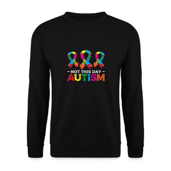 Pas ce jour-là Autisme Ninja Guerrier Autiste - Sweat-shirt Unisexe - noir - Devant - Alina (178cm) & Michal (187cm)