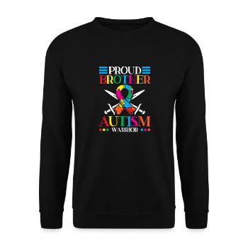 Proud brother of an autism warrior - Unisex Sweatshirt - black - Front - Alina (178cm) & Michal (187cm)