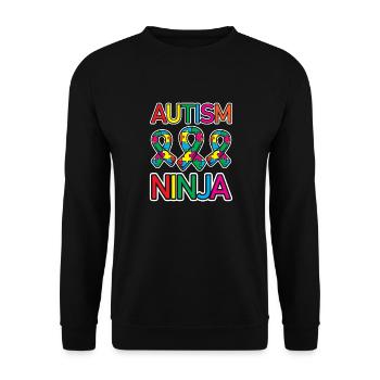 Ninja de l’autisme, guerrier autiste, - Sweat-shirt Unisexe - noir - Devant - Alina (178cm) & Michal (187cm)