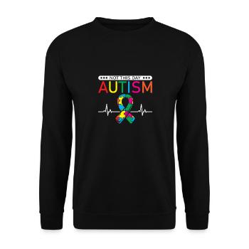 Pas ce jour-là Autisme Ninja Guerrier Autiste - Sweat-shirt Unisexe - noir - Devant - Alina (178cm) & Michal (187cm)