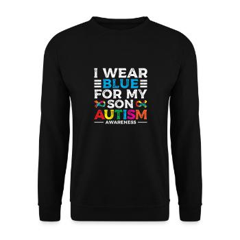 I'm wearing blue because my son - Unisex Sweatshirt - black - Front - Alina (178cm) & Michal (187cm)