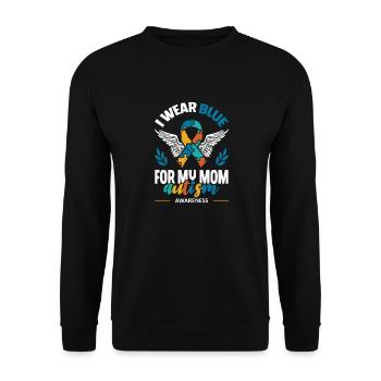 I'm wearing blue for my mom Love Support - Unisex Sweatshirt - black - Front - Alina (178cm) & Michal (187cm)