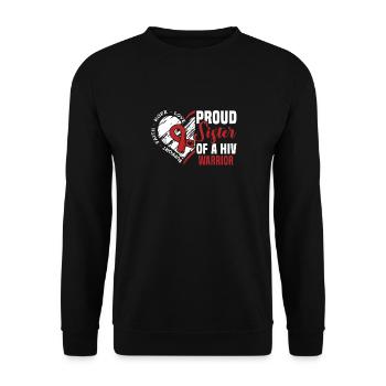 Stolze Schwester Eines Hiv-kriegers Unterstützt - Unisex Pullover - Schwarz - Vorne - Alina (178cm) & Michal (187cm)