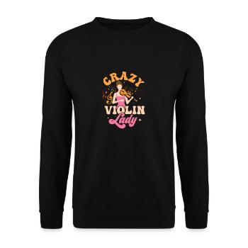 Crazy Violin Lady Orchestra Violinist - Unisex Sweatshirt - black - Front - Alina (178cm) & Michal (187cm)