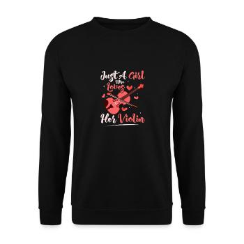 Just A Girl Who Loves Her Violin Violinist Orchest - Unisex Sweatshirt - black - Front - Alina (178cm) & Michal (187cm)
