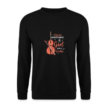 Never Underestimate A Girl With A Violin Violinist - Unisex Sweatshirt - black - Front - Alina (178cm) & Michal (187cm)
