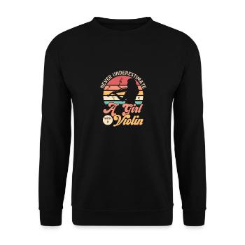 Never Underestimate A Girl With A Violin Orchestra - Unisex Sweatshirt - black - Front - Alina (178cm) & Michal (187cm)