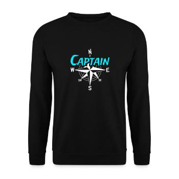 Captain Bootscrew Skipper Segler Crew Kapitän - Unisex Pullover - Schwarz - Vorne - Alina (178cm) & Michal (187cm)