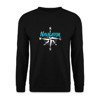 Steuermann Boots Crew Skipper Segler Kapitän - Unisex Pullover - Schwarz - Vorne - Alina (178cm) & Michal (187cm)