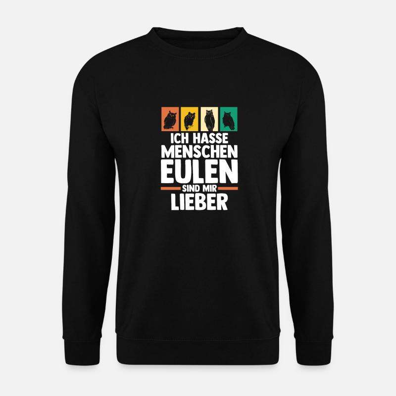 Eulen - Unisex Pullover - Schwarz