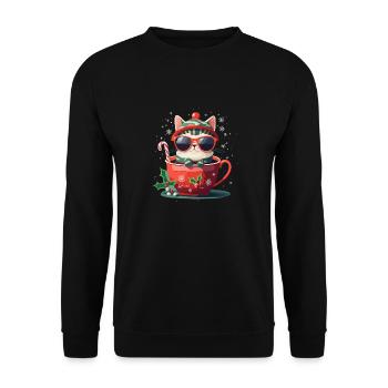 CATS CUTE - Unisex Sweatshirt - black - Front - Alina (178cm) & Michal (187cm)