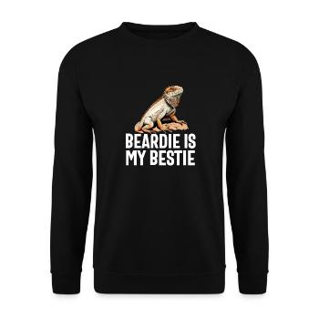 Dragon Barbu Hommes Femmes Filles Enfants Pogona Lézard - Sweat-shirt Unisexe - noir - Devant - Alina (178cm) & Michal (187cm)