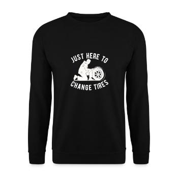 Tire Guy Mechanic Flat Tire Changer Repair Car - Unisex Sweatshirt - black - Front - Alina (178cm) & Michal (187cm)