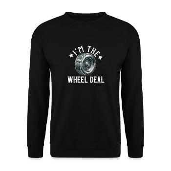 Tire Guy Mechanic Flat Tire Changer Repair Car - Unisex Sweatshirt - black - Front - Alina (178cm) & Michal (187cm)