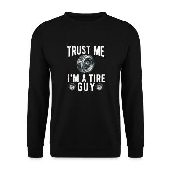 Tire Guy Mechanic Flat Tire Changer Repair Car - Unisex Sweatshirt - black - Front - Alina (178cm) & Michal (187cm)