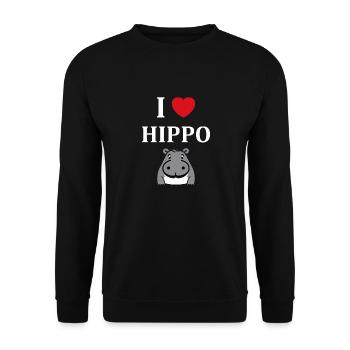 amour petit hippopotame - Sweat-shirt Unisexe - noir - Devant - Alina (178cm) & Michal (187cm)