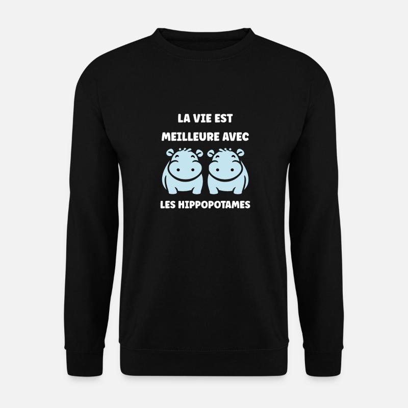 amour petit hippopotame - Sweat-shirt Unisexe - noir