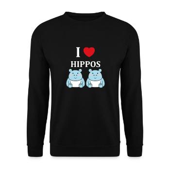 amour petit hippopotame - Sweat-shirt Unisexe - noir - Devant - Alina (178cm) & Michal (187cm)
