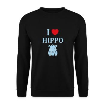 amour petit hippopotame - Sweat-shirt Unisexe - noir - Devant - Alina (178cm) & Michal (187cm)