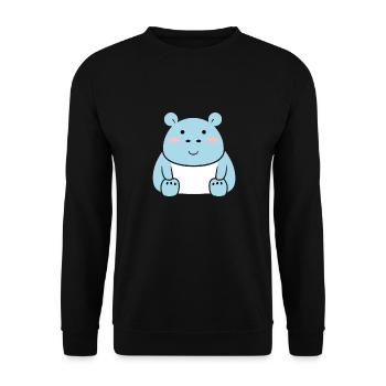 Liebe Kleines Nilpferd - Unisex Pullover - Schwarz - Vorne - Alina (178cm) & Michal (187cm)