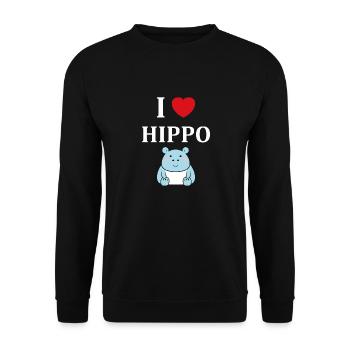 amour petit hippopotame - Sweat-shirt Unisexe - noir - Devant - Alina (178cm) & Michal (187cm)