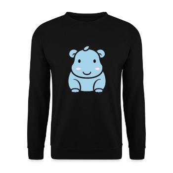 Liebe Kleines Nilpferd - Unisex Pullover - Schwarz - Vorne - Alina (178cm) & Michal (187cm)