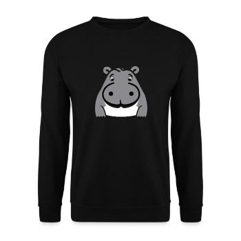 Liebe Kleines Nilpferd - Unisex Pullover - Schwarz - Vorne - Alina (178cm) & Michal (187cm)