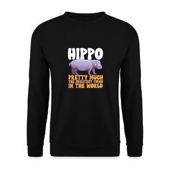 Hippopotame Hippopotame - Sweat-shirt Unisexe - noir - Devant - Alina (178cm) & Michal (187cm)