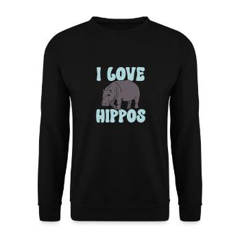 Hippopotamus Hippopotamus - Unisex Sweatshirt - black - Front - Alina (178cm) & Michal (187cm)