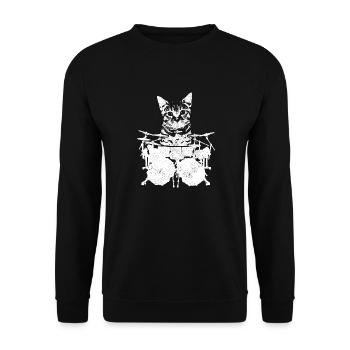 Drummer Drummer Gift Vintage - Unisex Sweatshirt - black - Front - Alina (178cm) & Michal (187cm)