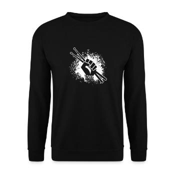 Drummer Drummer Gift Vintage - Unisex Sweatshirt - black - Front - Alina (178cm) & Michal (187cm)