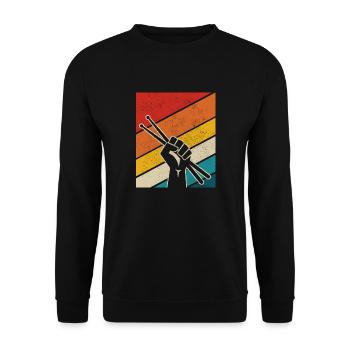Drummer Drummer Gift Vintage - Unisex Sweatshirt - black - Front - Alina (178cm) & Michal (187cm)