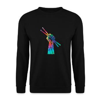 Drummer Drummer Gift Vintage - Unisex Sweatshirt - black - Front - Alina (178cm) & Michal (187cm)