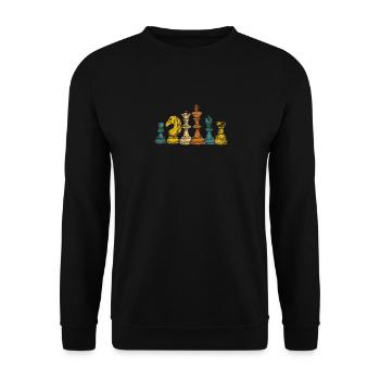 Chess Player Silhouette Retro Vintage Strategic - Unisex Sweatshirt - black - Front - Alina (178cm) & Michal (187cm)