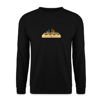 Schachspieler Fan Meister Retro Vintage Club Brett - Unisex Pullover - Schwarz - Vorne - Alina (178cm) & Michal (187cm)