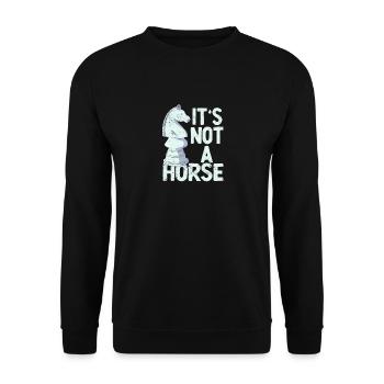 It's Not A Horse Schachspieler Ritter Lustige - Unisex Pullover - Schwarz - Vorne - Alina (178cm) & Michal (187cm)