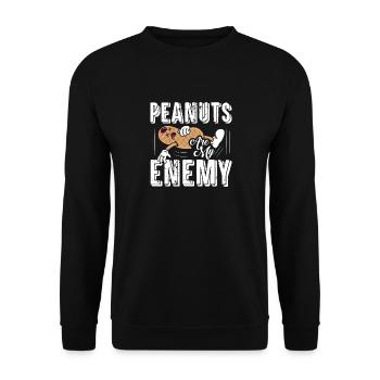 Les cacahuètes sont mon ennemi Sensibilisation aux noix allergique - Sweat-shirt Unisexe - noir - Devant - Alina (178cm) & Michal (187cm)