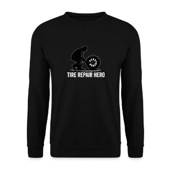 Tire Guy Mechanic Flat Tire Changer Repair Car - Unisex Sweatshirt - black - Front - Alina (178cm) & Michal (187cm)